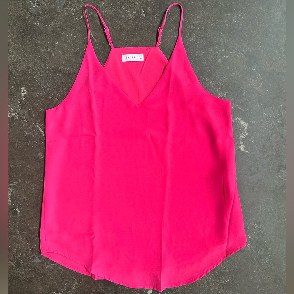 Bright Pink Spaghetti Strap Tank Top